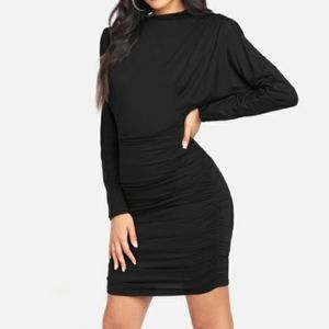 Susana Monaco black longsleeve gathered dress